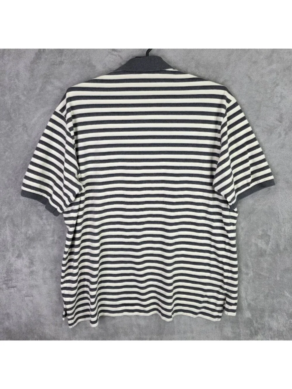 Mens Polo Ralph Lauren Gray & White Striped Classic Fit Polo Shirt Cotton 3XLT
